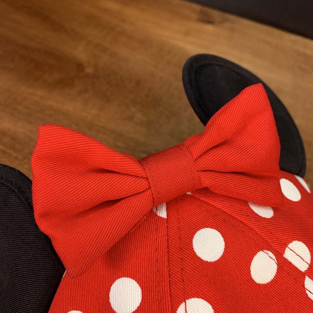 Disney Parks Minnie Mouse Youth Size Girls Ear Polka Dot Bow Cap Hat Disneyland - Picture 7 of 8
